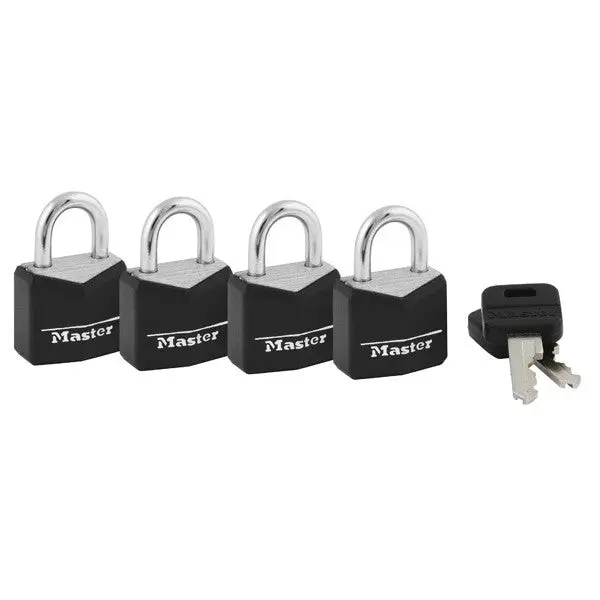 Master Lock 121Q 3/4" Brass Covered Solid Body Padlock 4-Pack Secure Set