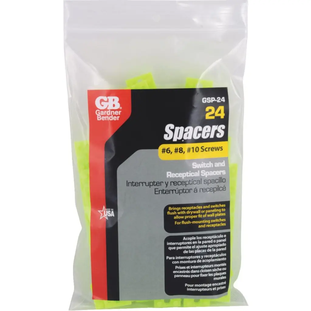 Gardner Bender #6 #8 #10 Screws Plastic Electrical Box Spacer 24-Pack