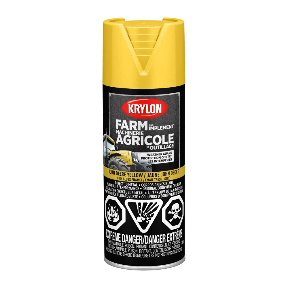 Krylon Farm and Implement Spray Paint High Gloss John Deere Lemon, 340 g