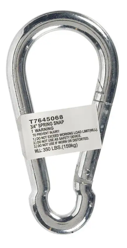 Campbell Zinc-Plated Steel Spring Snap 200 lb Capacity 3.22 . Length