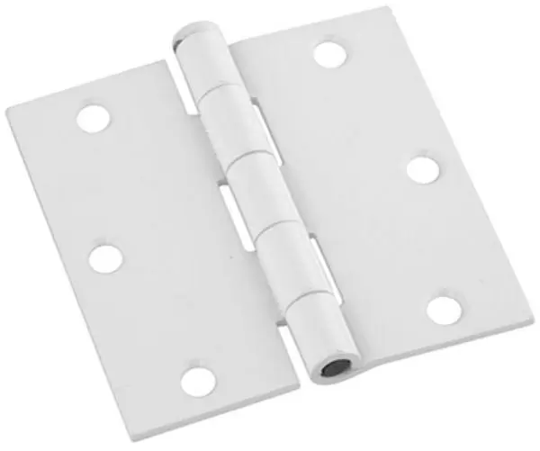 National Hardware Square Corner Door Hinge White 3.5 Inch 3-Pack