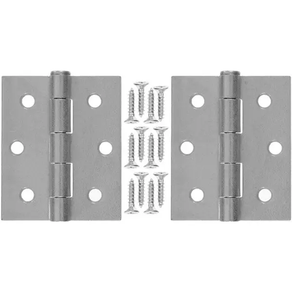 Wright Products V35GAL 3 Inch Galvanized Steel Square Door Hinges 2-Pack