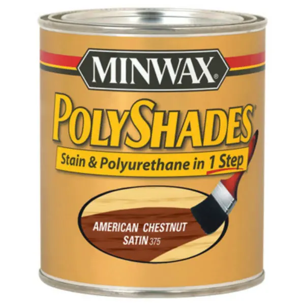 Minwax 61375 PolyShades Stain and Polyurethane Satin Finish American Chestnut 1 Qt