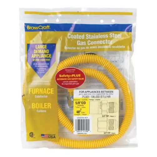 BrassCraft CSSC91E-48P Coated Stainless Steel Gas Connector 48 Long