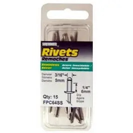 15-Pack Medium Stainless-Steel Rivets Metal Fabrication and Repair Surebonder