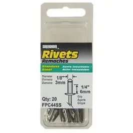 20-Pack Medium Stainless-Steel Rivets Industrial and DIY Applications Surebonder