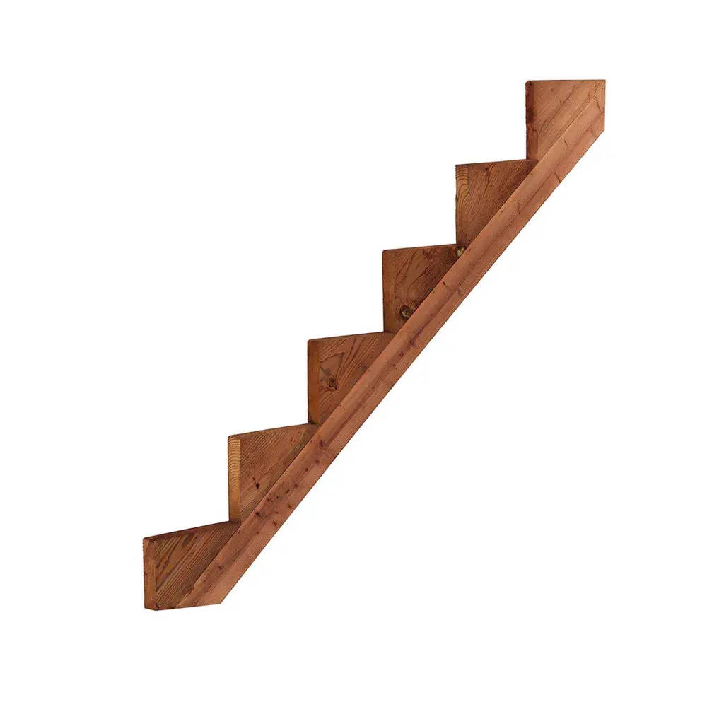 Brown Treated Wood Stair Stringer, 6-Step