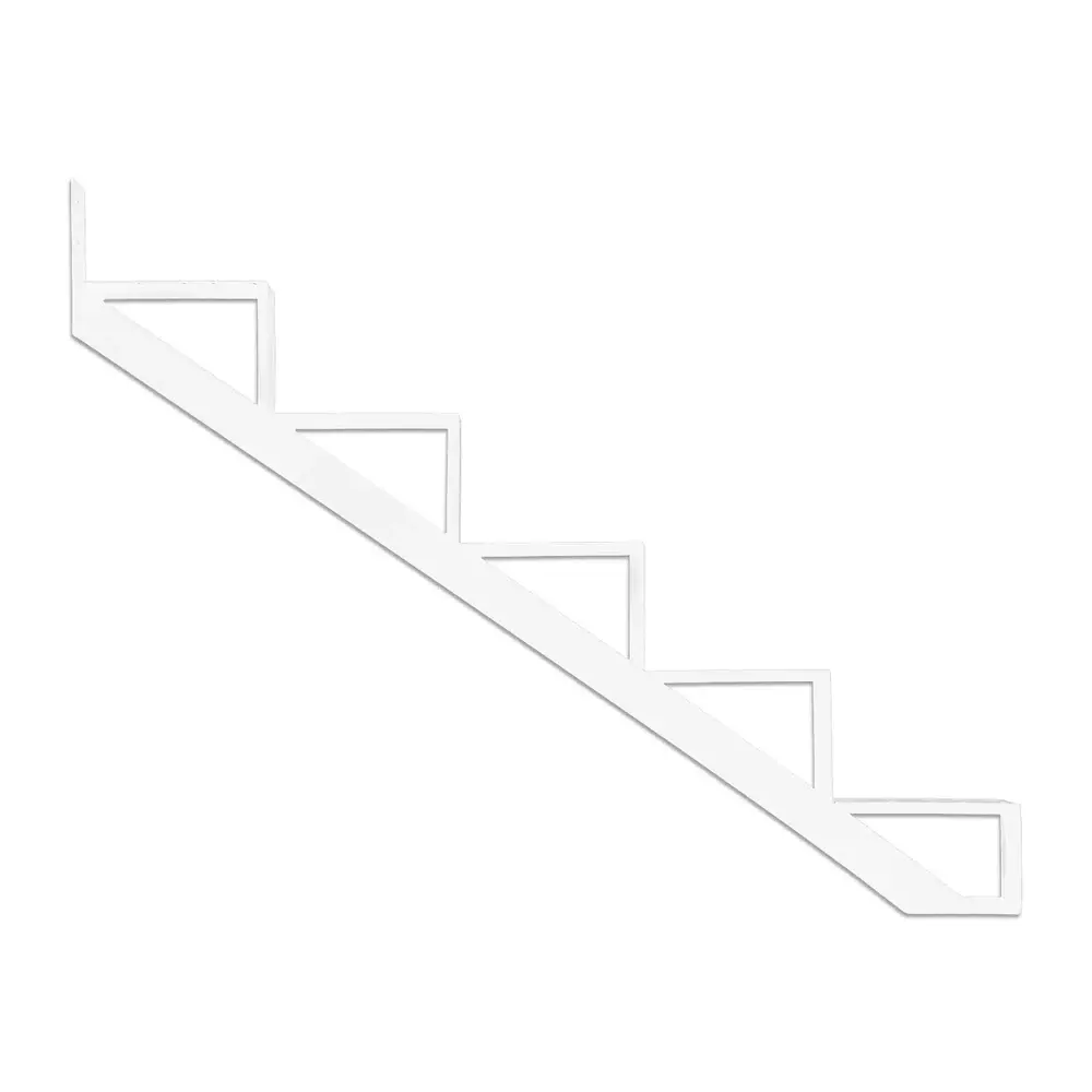 Fire-Rated Drywall 5-Steps Aluminum Stair Stringer Collection 11 (10-1/4''), Pearl
