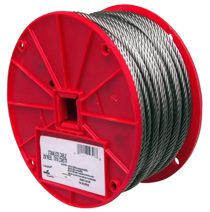 Campbell 1/16 x 250' Type 304 Stainless Steel Cable 96 Lb Capacity