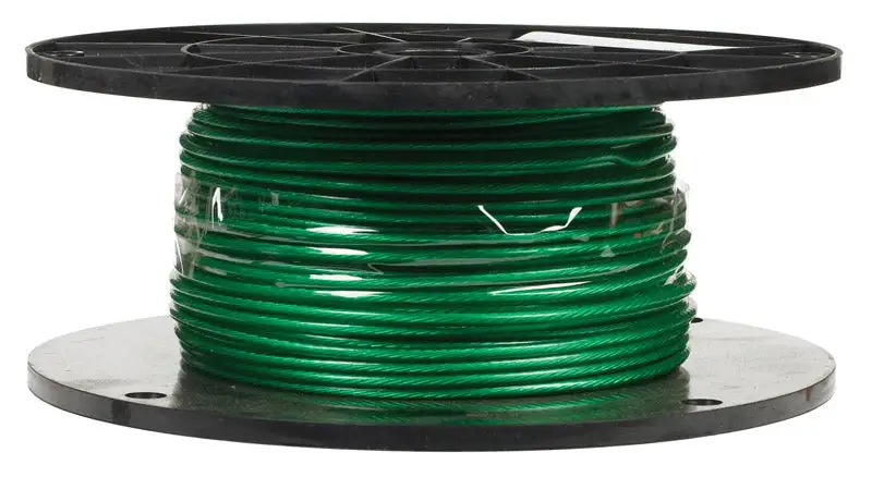 Campbell Green Vinyl Galvanized Steel 1/16 . D X 250 ft. L Cable Outdoor Use