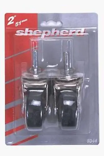 Shepherd Hardware 9344 Stem Caster Rubber Wheel Smooth Mobility