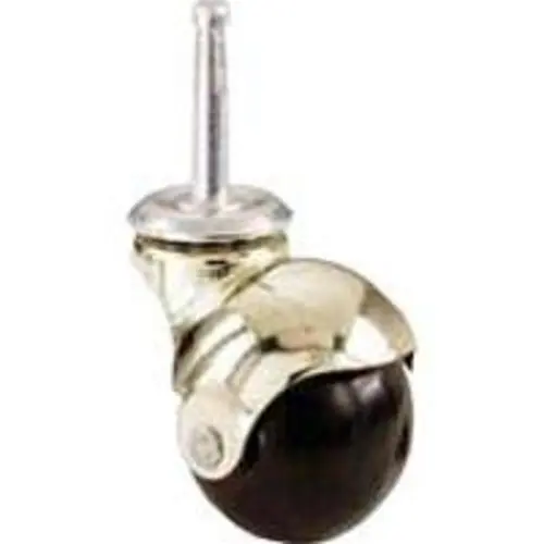 Shepherd Hardware 9354 Bright Brass Hooded Stem Caster 2 Inch Furniture Mobility