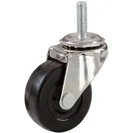 Rubber Wheel Caster Threaded Stem 2-Inch Swivel Mobility Various
