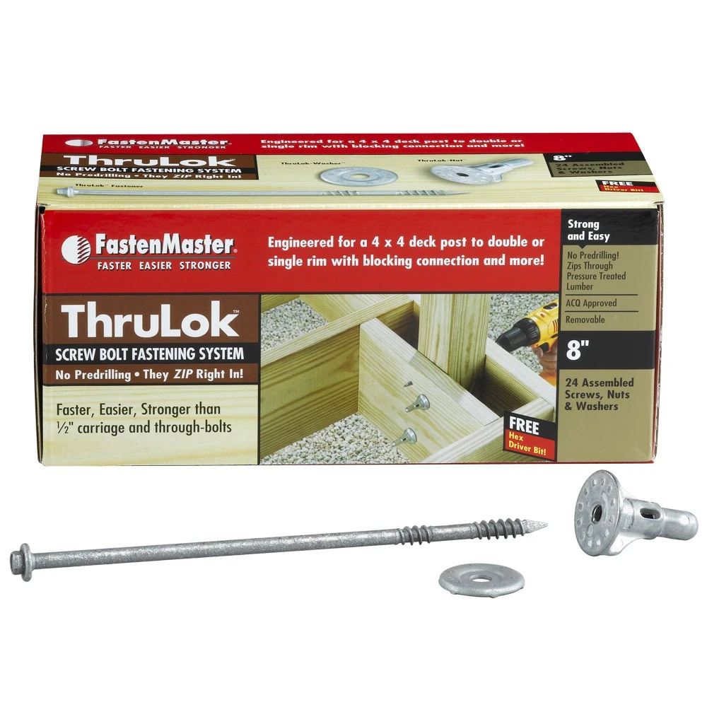 FastenMaster FMTHR008-6 ThruLok 8 Inch Screw Bolt Fastening System 6-Count