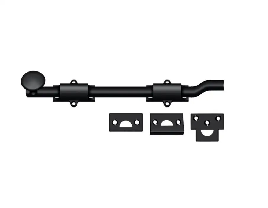 Deltana FPG105 10 Inch Antique Brass Surface Bolt Off-Set