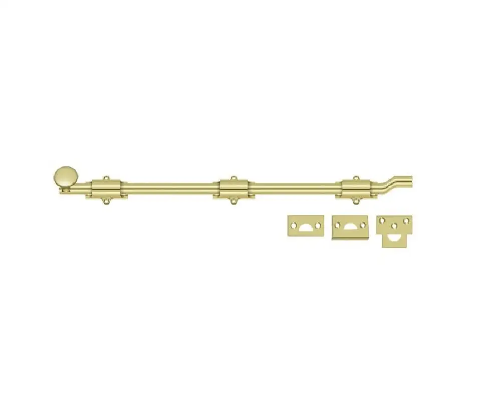 Deltana FPG263 26 Inch Surface Bolt Off-Set Bright Brass Finish