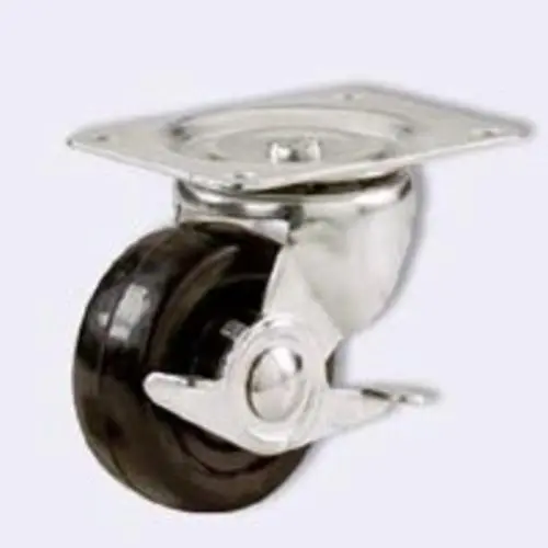 Shepherd Hardware 9512 Rubber Swivel Wheel Brake 4 Inch Heavy Duty