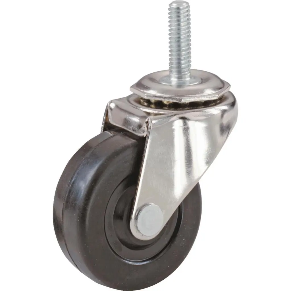 Shepherd 3 . Rubber Swivel Caster Threaded Stem Smooth Mobility