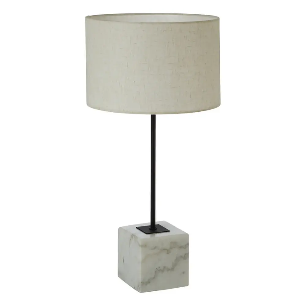 Fabric Drum Marble Base Table Lamp