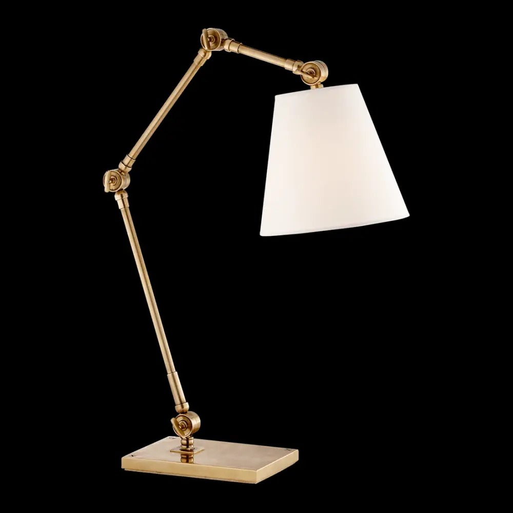 Graves Task Lamp - Antique Warm alloy Linen Shade
