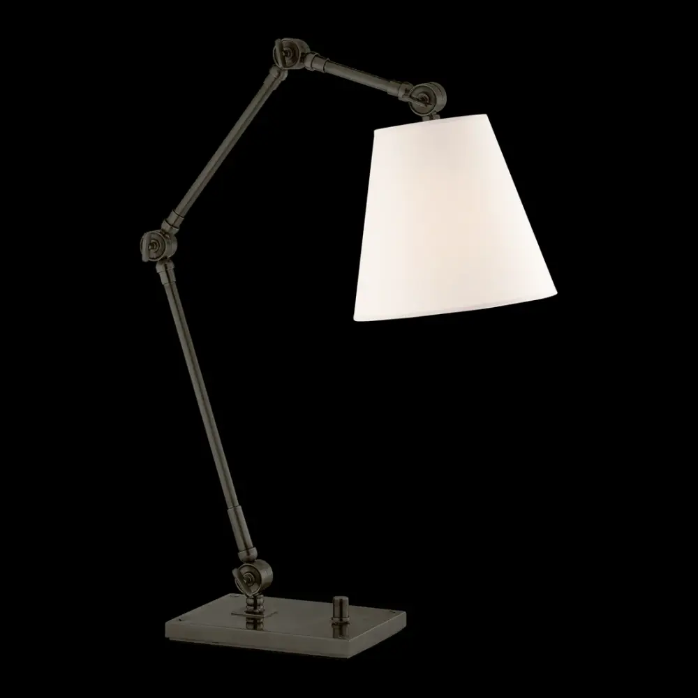 Graves Task Lamp - Warm finish Linen Shade