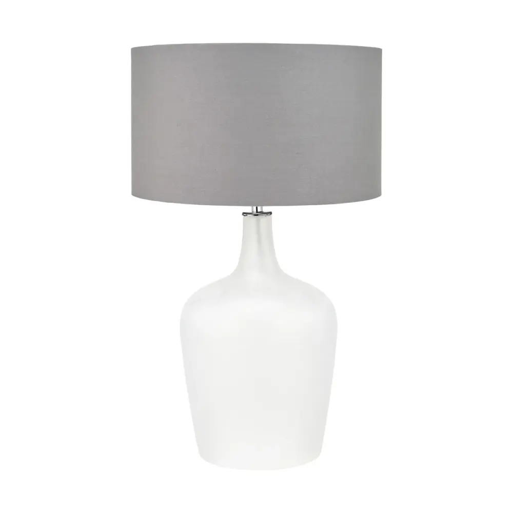 Tamsin Glass Table Lamp - Matte White