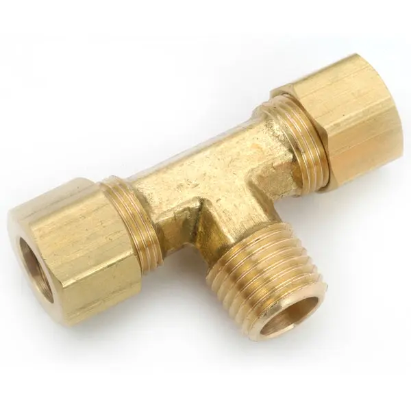 Anderson Metals 750072-0606 Lead Free Branch Tee Brass 3/8 CMP x 3/8 MPT