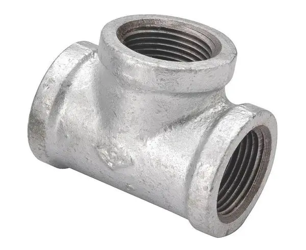 Worldwide Sourcing 11A-2G 2 Inch Galvanized Malleable Iron Pipe Tee Fitting