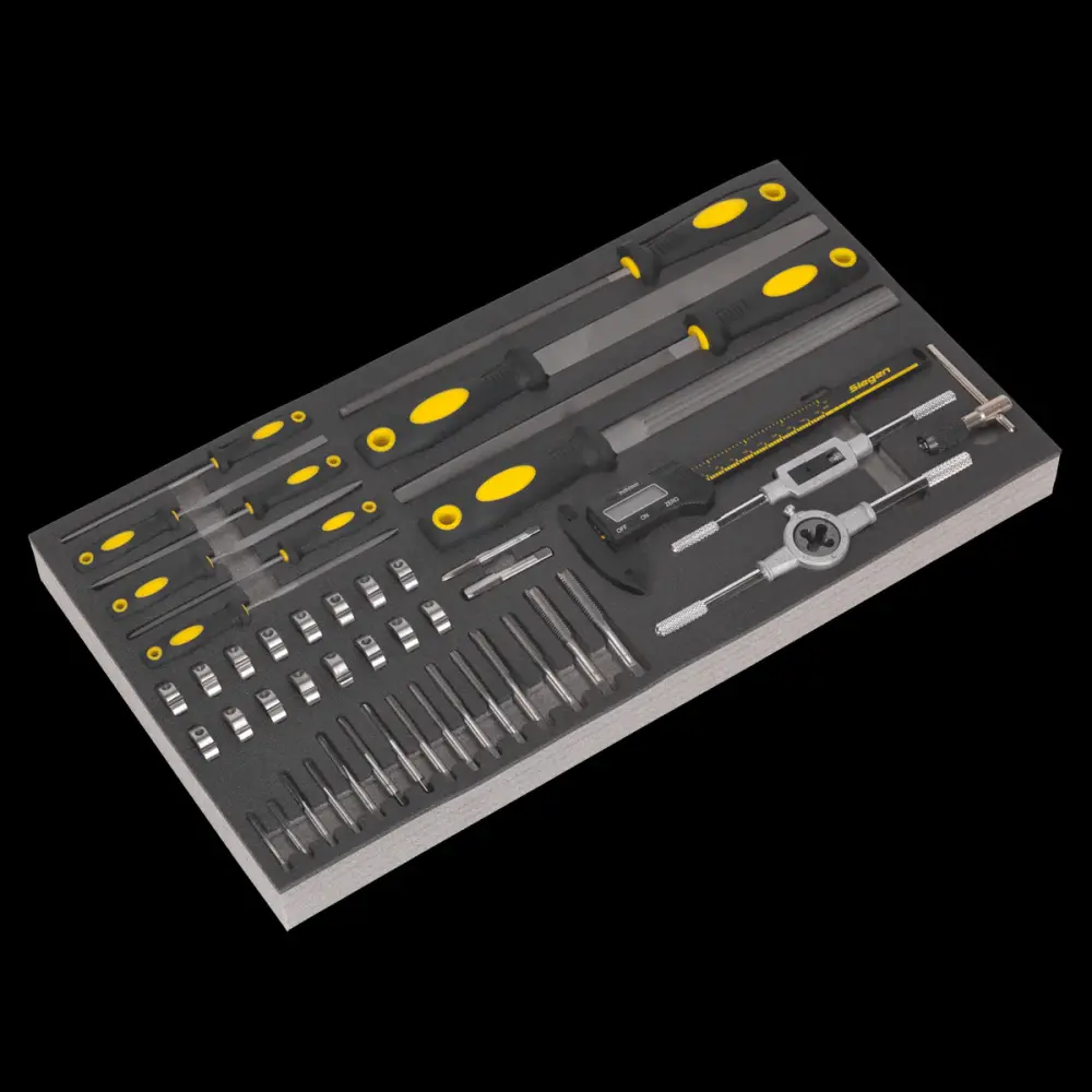 Sealey S01132 Tool Tray Tap & Die, File & Caliper Place 48pc