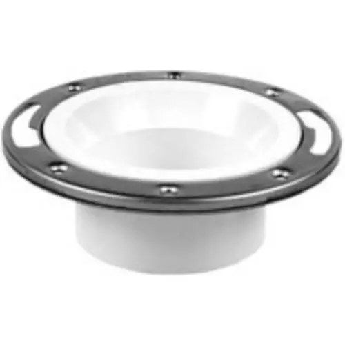 Oatey 43499 PVC Level-Fit Closet Flange Stainless Steel Ring 4 Inch