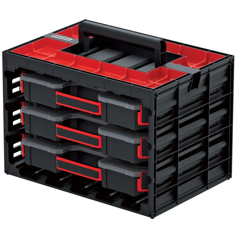 Kistenberg Tagercase 40 KTC40306B Tool Case Box 3 Removable Organisers Compartment Box Wall Mountable Carry Handle Lightwe...