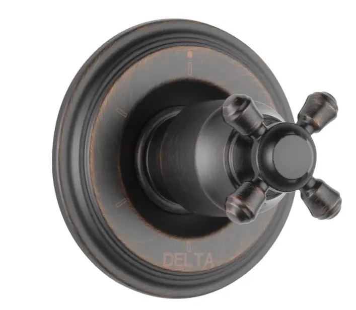 Delta Cassidy 6-Setting 3-Port Diverter Trim - Less Handle Venetian Warm finish Damaged Box