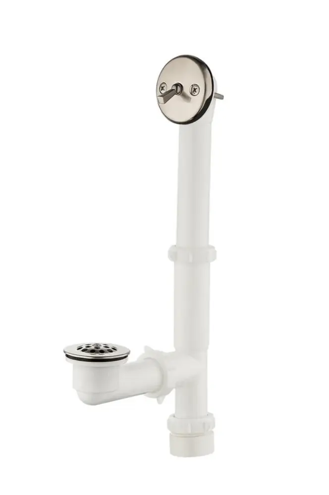 Magnetic Everbilt Trip Lever 1-1/2 . White Poly Pipe Bath Waste and Overflow Drain Soft-touch Nickel DAMAGED BOX