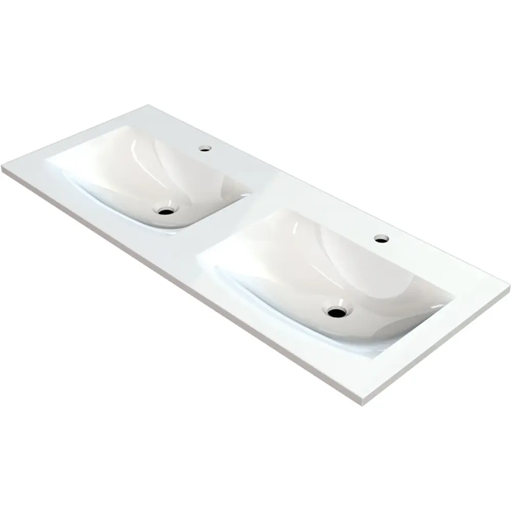 MARMITE: Furniture washbasin MEGX 1200D ICC 2 basins, mineral composite, without 87723 121.4 cm