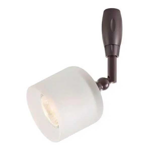Bronze Flex Track Lighting Head Opaque Glass Shade Damaged Box