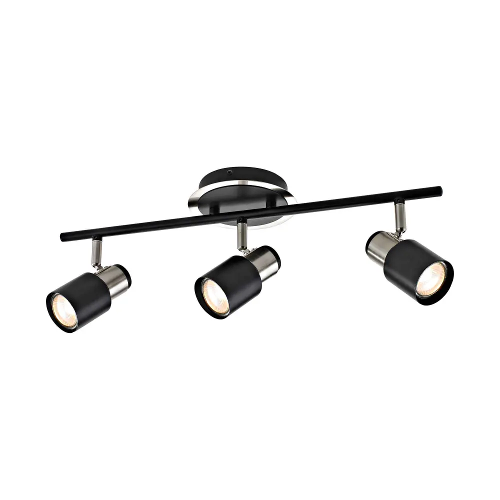 Harbour 3-Head Track Light Brushed Nickel and Low-sheen Black, 20.5'' x 6.7''