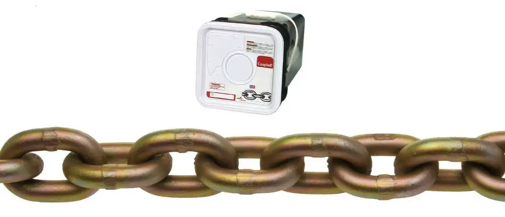 Campbell 1/4 x 65' Grade 70 Transport Chain Yellow Chromate 3150 Lb Capacity