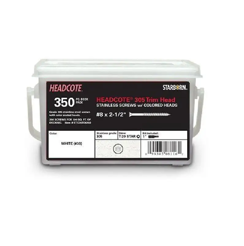 Headcote Trim Head Deck Screw #8 x 2-1/2 - Low Price Best Home Hardware Products Starborn