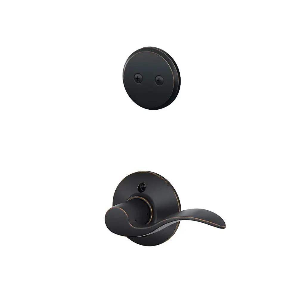 Champagne Left Hand Dummy Interior Trim - Satin Nickel Shop Building Hardware Materials Schlage