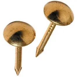 Upholstery Nails Roundhead Brass Small 25-Pk Furniture and Decor Hillman