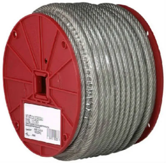 Campbell 7000897 Galvanized Cable 1/4 x 200 Feet Clear Vinyl Coated
