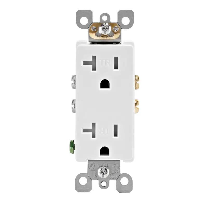 Leviton Decora 20 amps 125 V Duplex White Outlet 5-20R 10 pk Electrical Installations