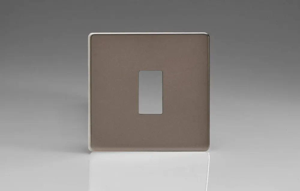 Low Voltage Varilight XDRPGY1S Screwless Pewter 1-Gang PowerGrid Plate sole Plate)