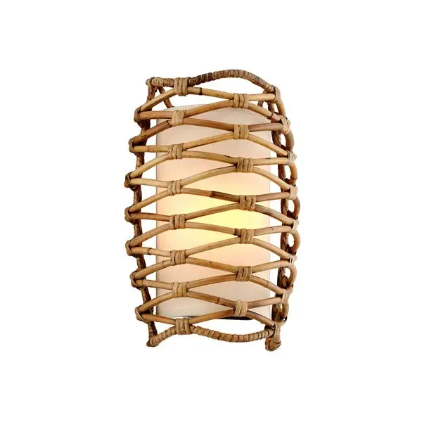 Balboa 1lt Wall Sconce - Real Rattan