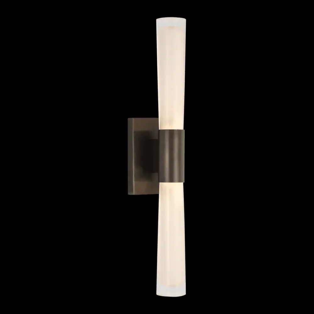 Brenta Single Sconce - Bronze White Glass
