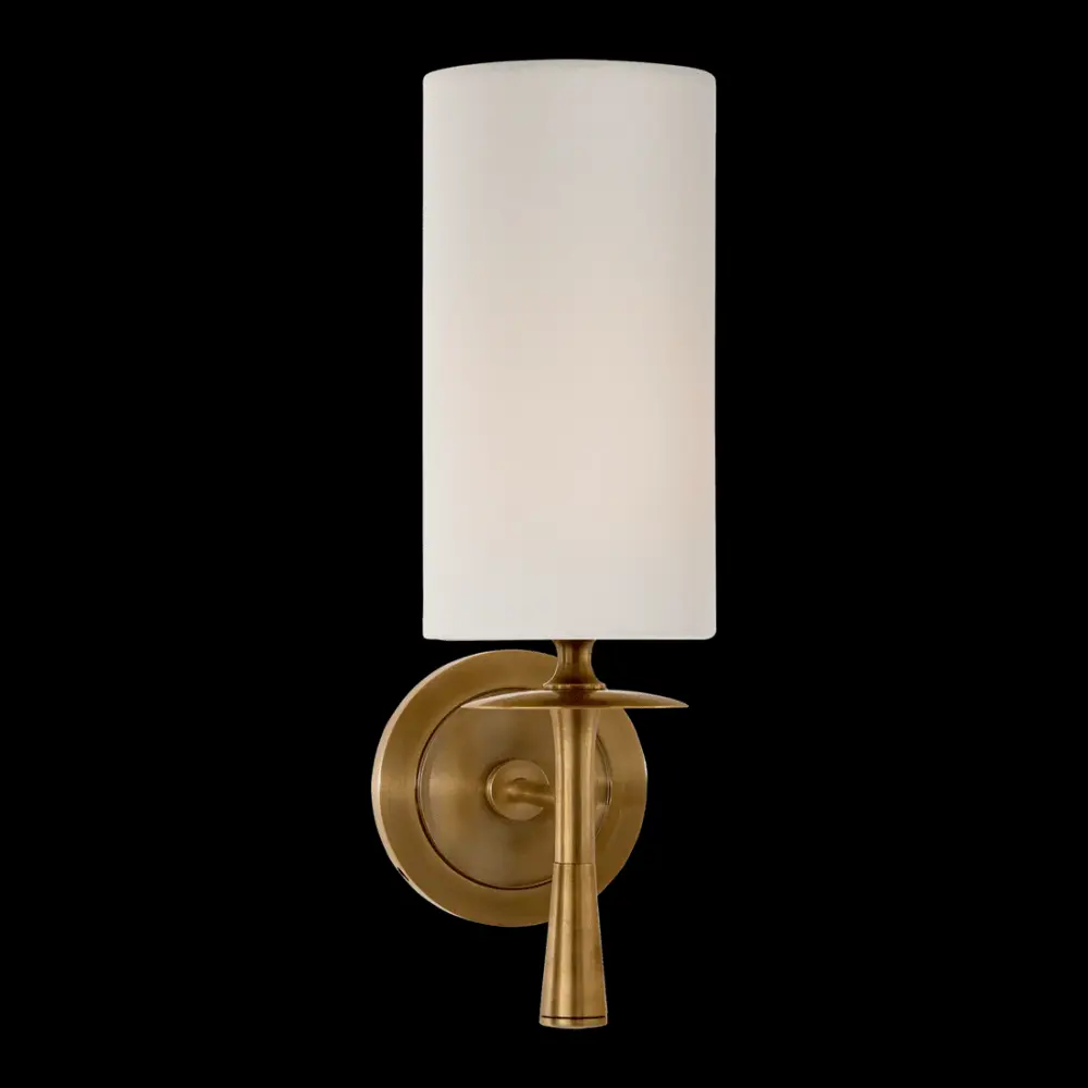 Drunmore Single Sconce - Antique Warm alloy Linen Shade