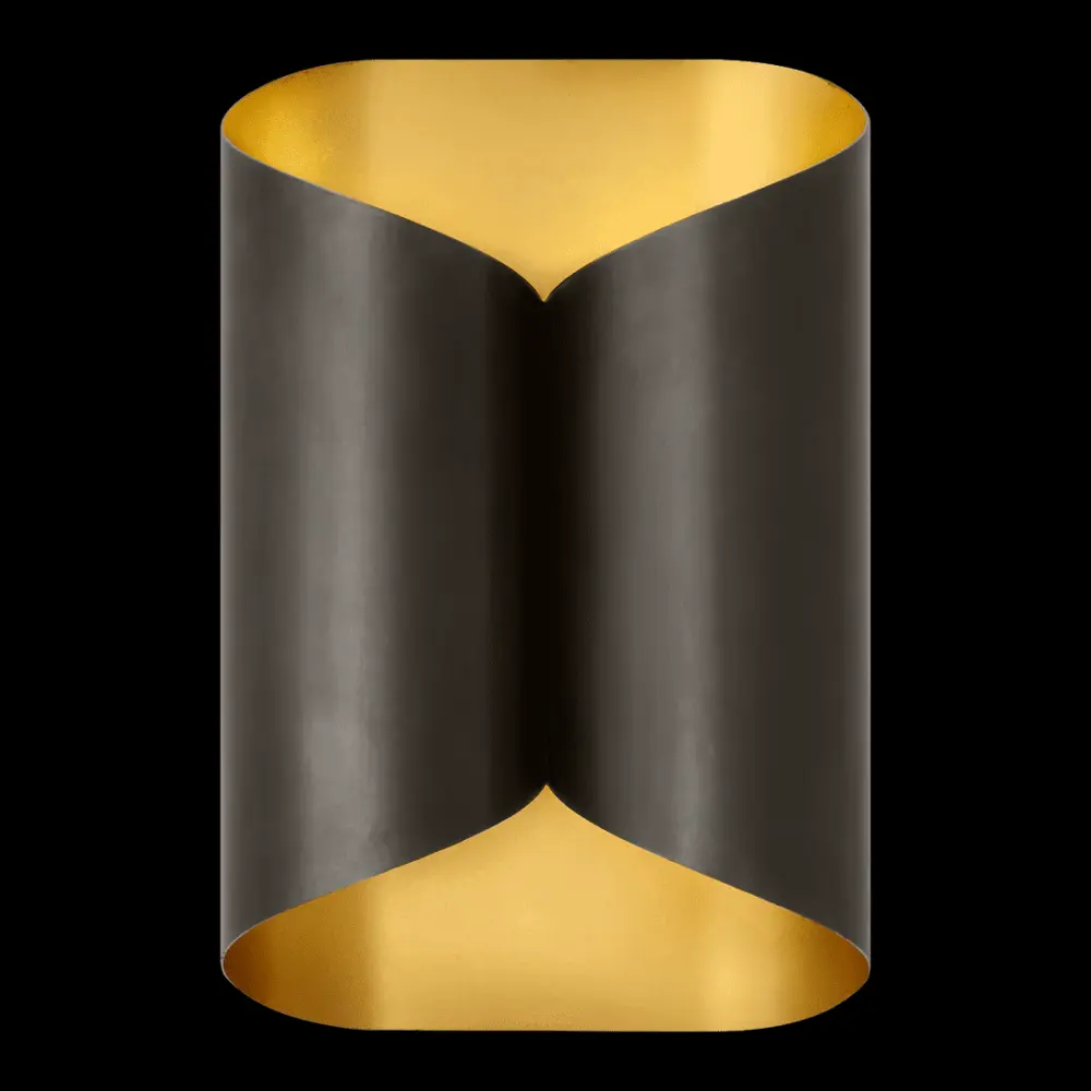 Modern Linear Selfoss Sconce - Copper-brown & Gild Interior