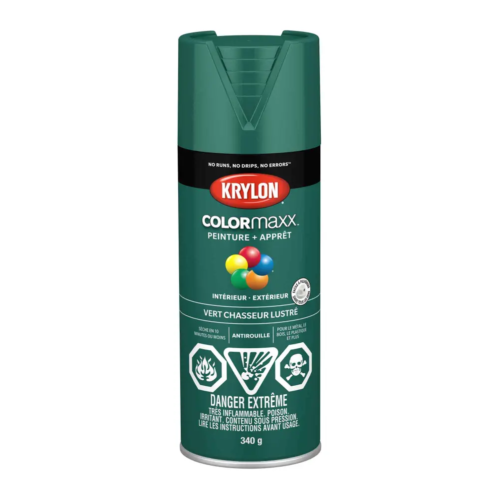 Krylon COLORMAXX Paint + Primer Gloss Hunter Olive, 340 g