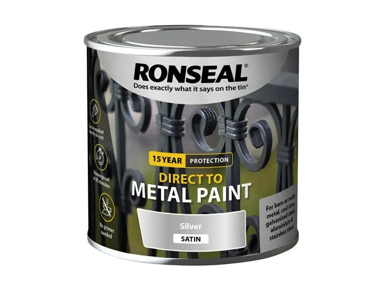 Ronseal Direct to Metal Paint Quicksilver Satin 250ml