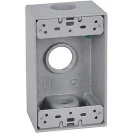 Gray Weatherproof 1-Gang Rectangular Outlet Box Outdoor Electrical Use Various